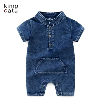 

Kimocat Infant Baby Summer Rompers Jean Short Sleeve Boy Girl Romper Casual High Qulaity Jumpsuit Kids Baby Costumes Outfits