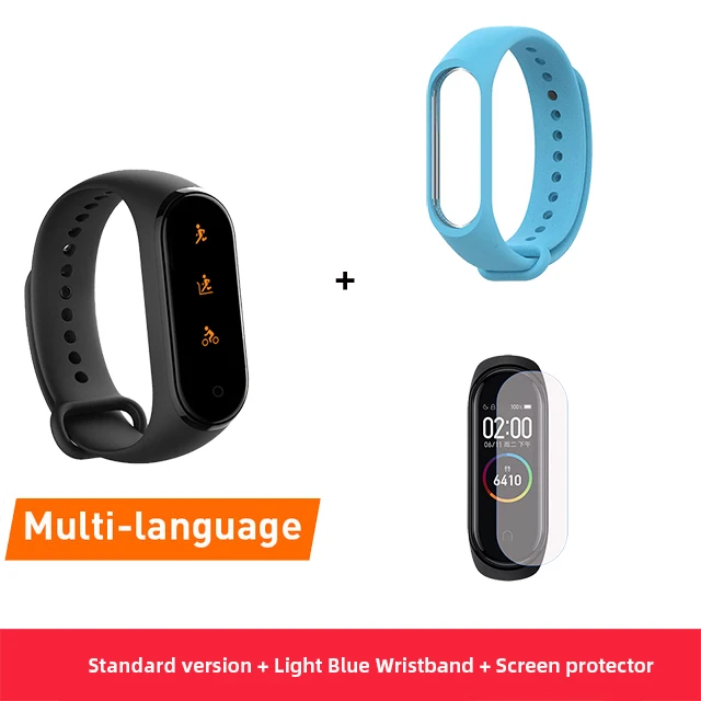 Новейшие Смарт-часы Xiaomi mi Band 4 фитнес-браслет mi band 4 фитнес-трекер Шагомер Bluetooth 5,0 смарт-браслет Xio mi Watch - Цвет: CN Light Blue