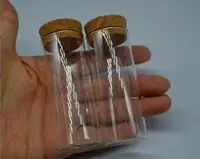 100pcs 30*75mm Glass Small Clear Cork Bottle test tube Mini Vial For Wedding Holiday Decoration Wooden Lid Empty Pot Sample Jars 2