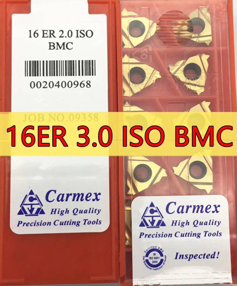 16ER 3 0 ISO BMC 10 шт./компл. Carmex CNC внутренняя резьба карбида вставки обработки стали