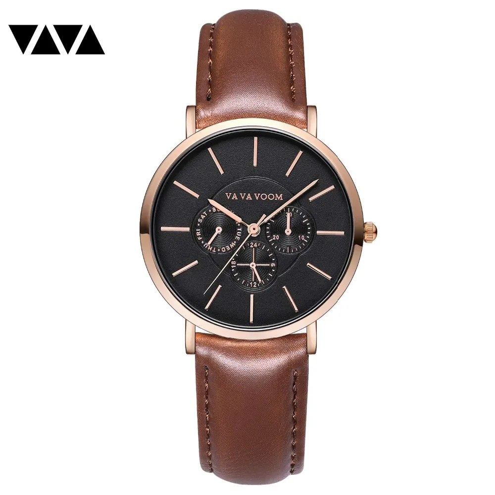 

Watches Women hot sales japan movement girls' leather watches vava voom brand wristwatches relojes female 3atm waterproof watch