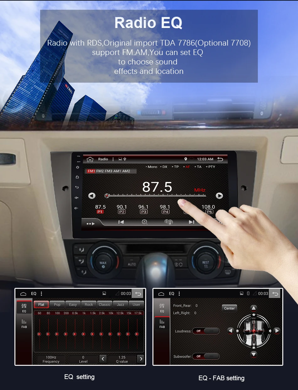 Discount Eunavi Android 9.0 4G Car DVD PLAYER For BMW E90 GPS stereo audio navigation multimedia screen head unit PX6 with HDMI 8