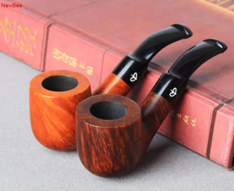 1 newbee small size briar wood tobacco pipe with 3 mm metal filter good quality smoking pipe for beginner smoker