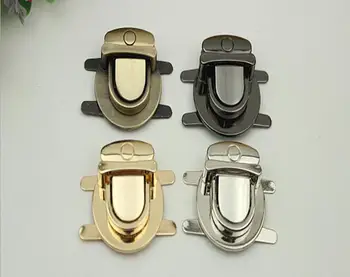 

6pcs/lot Bag mortise lock/hardware lock Luggage hardware accessories Duck tongue lock Golden metal twist lock Switch plug screw