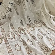 Винтажный стиль, чистый хлопок, вязаная крючком кружевная ткань, свадебное платье, свадебное платье, платье для выпускного вечера от кутюр, хлопковая кружевная ткань, ширина 130 см