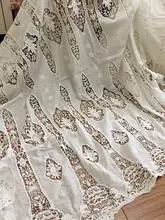vVintage Style Pure Cotton Crochet Lace Fabric ,Bridal Gown Wedding Dress Prom Dress Haute Couture Cotton Lace Fabric 130cm wide
