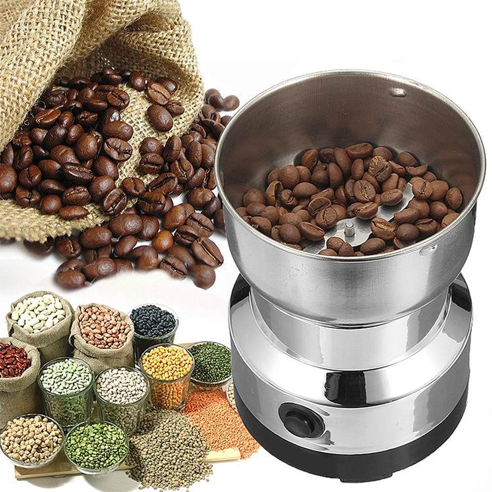 Electric Coffee Bean Grinder Stainless Steel Blade Automatic Mill Powder Machine