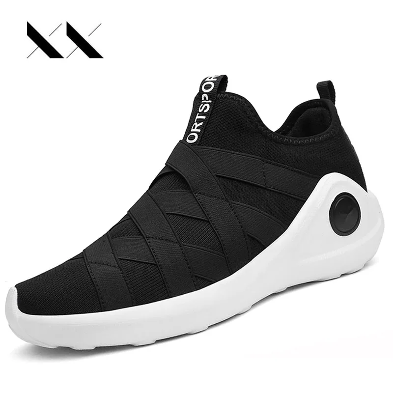 Men Sport Running Shoes Air Mesh Breathable Leather Outdoor Cushion