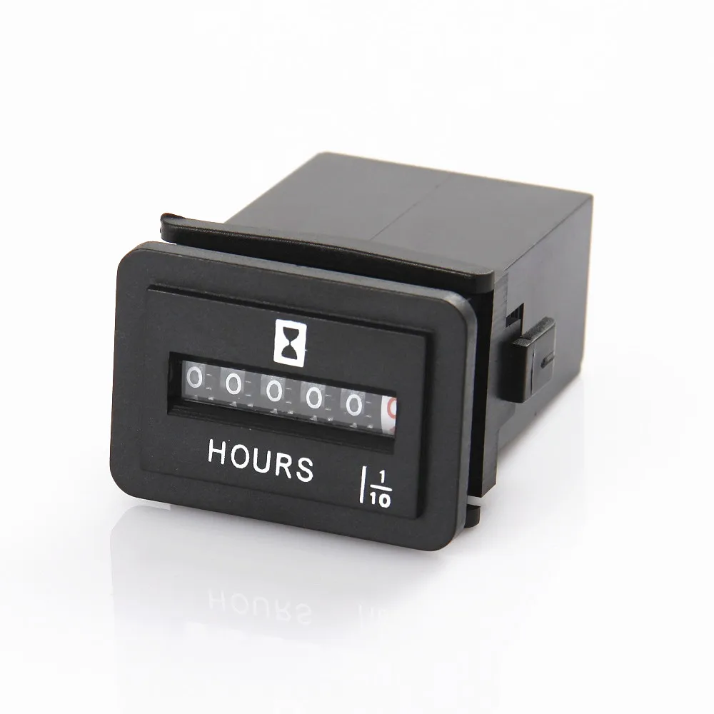 Hour Meter DC 12 Volt Black Quartz Hour Meter Dash Gauge for Marine