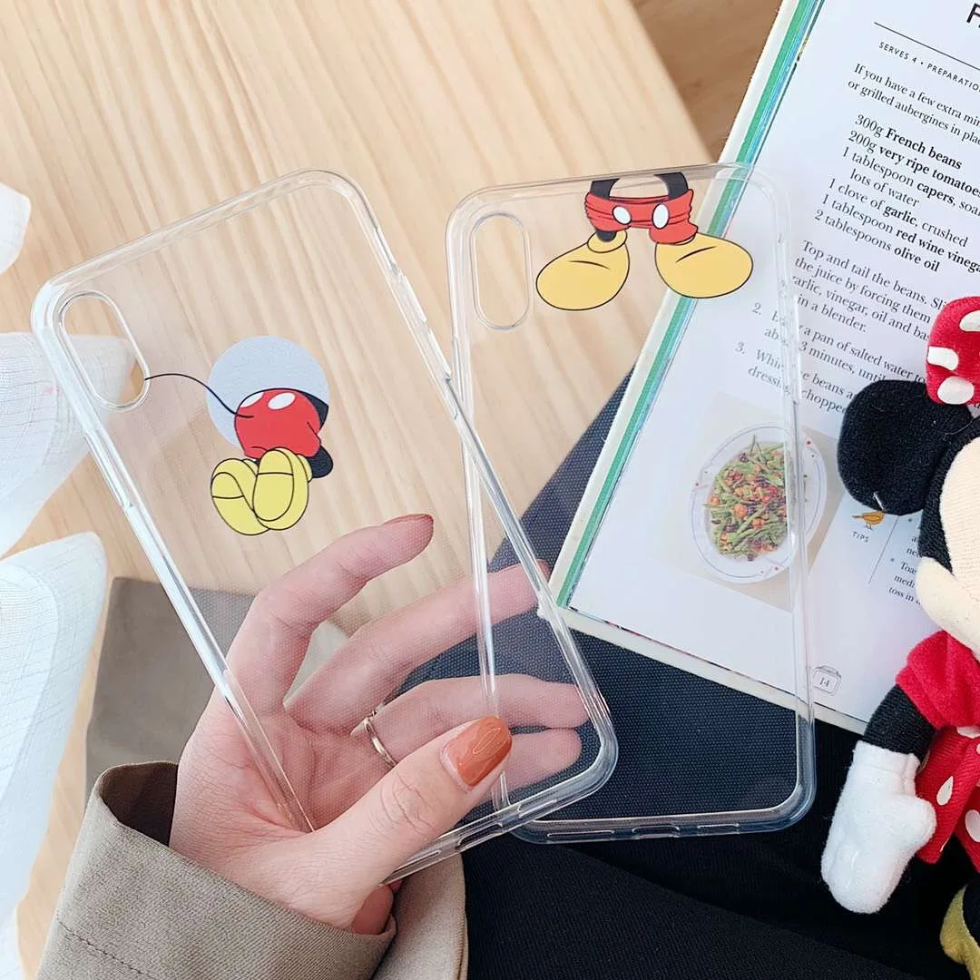 Funny Mickey Minnie Simple transparent PHONE CASE COVER For iPhone 7 8 6 S 6S X XS MAX XR Cover Fundas |