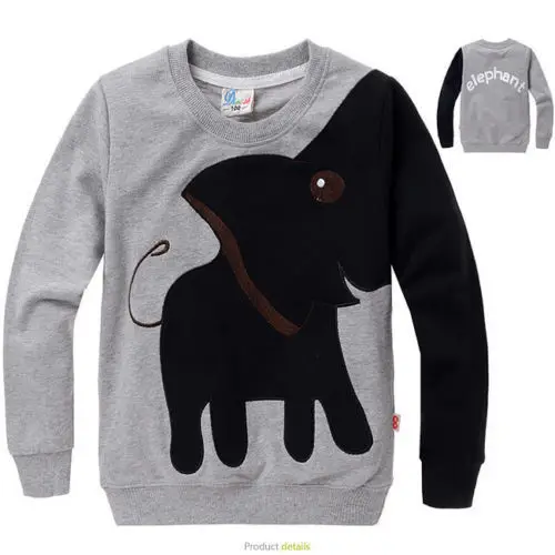Kids Boys Long Sleeve Tops Color Block Animal Elephant Sweater T-shirt Size 3-8Y Kids Boys Long Sleeve Tops Color Block Animal Elephant Sweater T-shirt Size 3-8Y