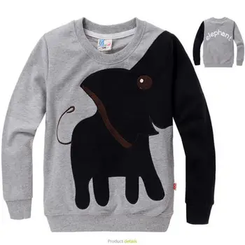 

Kids Boys Long Sleeve Tops Color Block Animal Elephant Sweater T-shirt Size 3-8Y