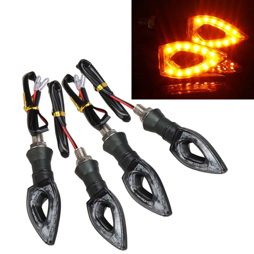 4 Pcs Universal Motorcycle 12 LEDs Turn Signal Indicators Light Amber Blinker Motorbike Lamp Super Bright Lights 12V DXY | Автомобили и