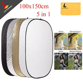 

Godox 5 in 1 Photography background Reflector board Collapsible 100*150cm Lighting Diffuser Round Reflector Disc