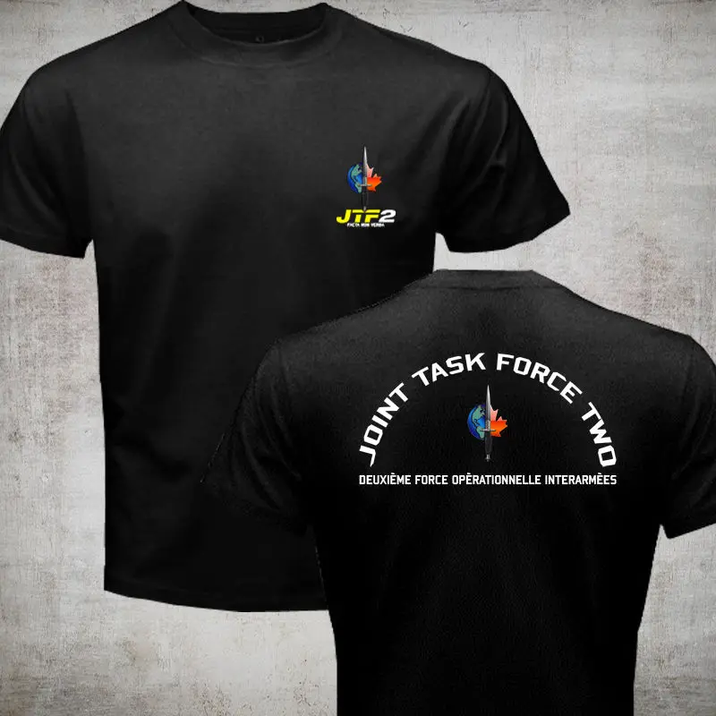 

Jtf2 черная 2019 Новая модная Приталенная футболка с круглым вырезом и принтом для канадских спецназ элитных сил