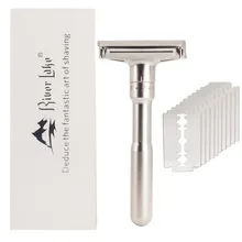 Регулируемая Безопасная бритва с двойным краем, Классическая мужская бритва от мягкой до агрессивной 1-6 файлов, бритва для удаления волос с 10 лезвиями