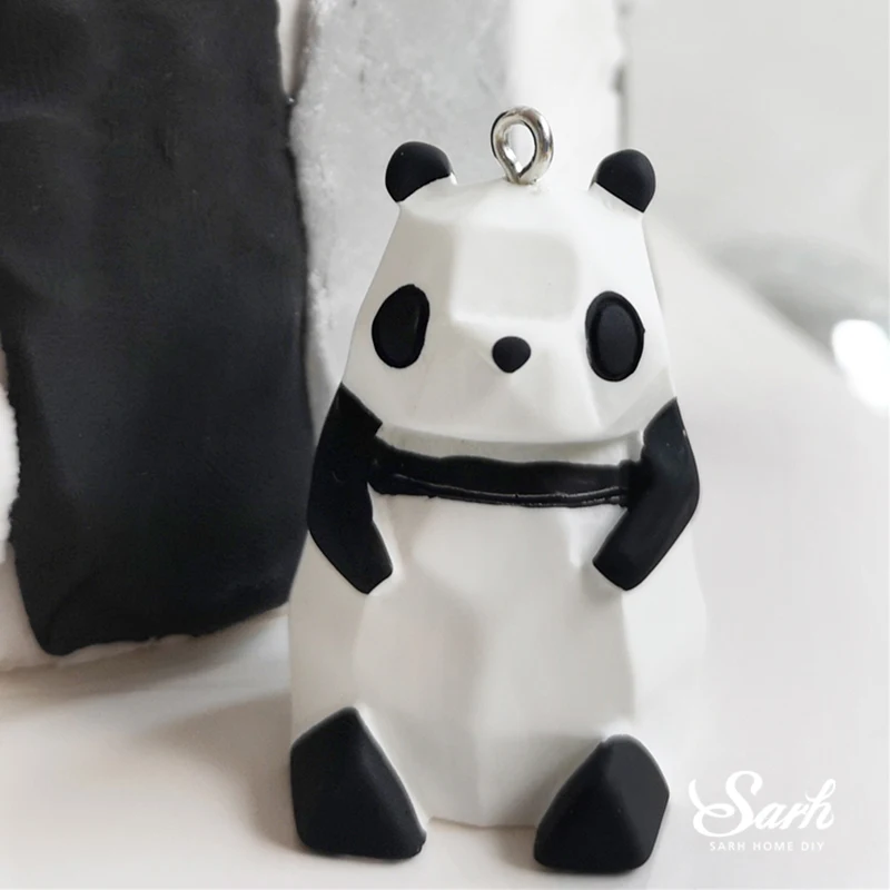 Panda bamboo Cake Topper Happy Birthday Turtle leaf Clay Decoration for Children's Boy Girl Party Supplies Baking Lovely Gifts