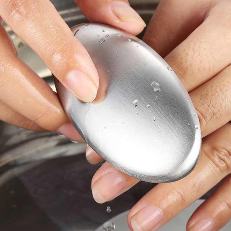

Soap Chef Stainless Steel Odor Hand Odour Eliminating Smell Soap with Holder Bar Kitchen Tool