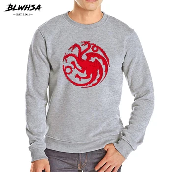 

BLWHSA Fashion Men Hoodie Fire Blood House Targaryen Sweatshirt Men Autumn Mens Hoodies & Sweatshirts O-Nekc Casual Clothing