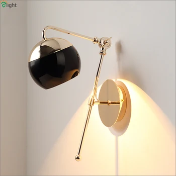 

Modern Rotatable Led Wall Lamp Lustre Gold Metal Bedroom Led Wall Light Living Room Led Wall Lights Foyer Wall Sconce Fixtures