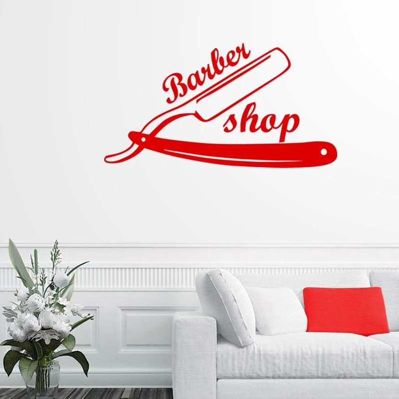 Us 848 48 Offbarber Shop Sticker Customized Chop Bread Decal Posters Vinyl Wall Art Decor Windows Decoration Haircut Shavers Decals In Wall