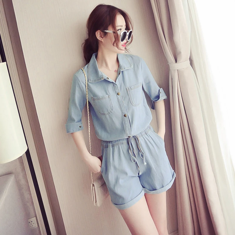 new the Vintage Denim Rompers Womens Jumpsuit Bodysuit