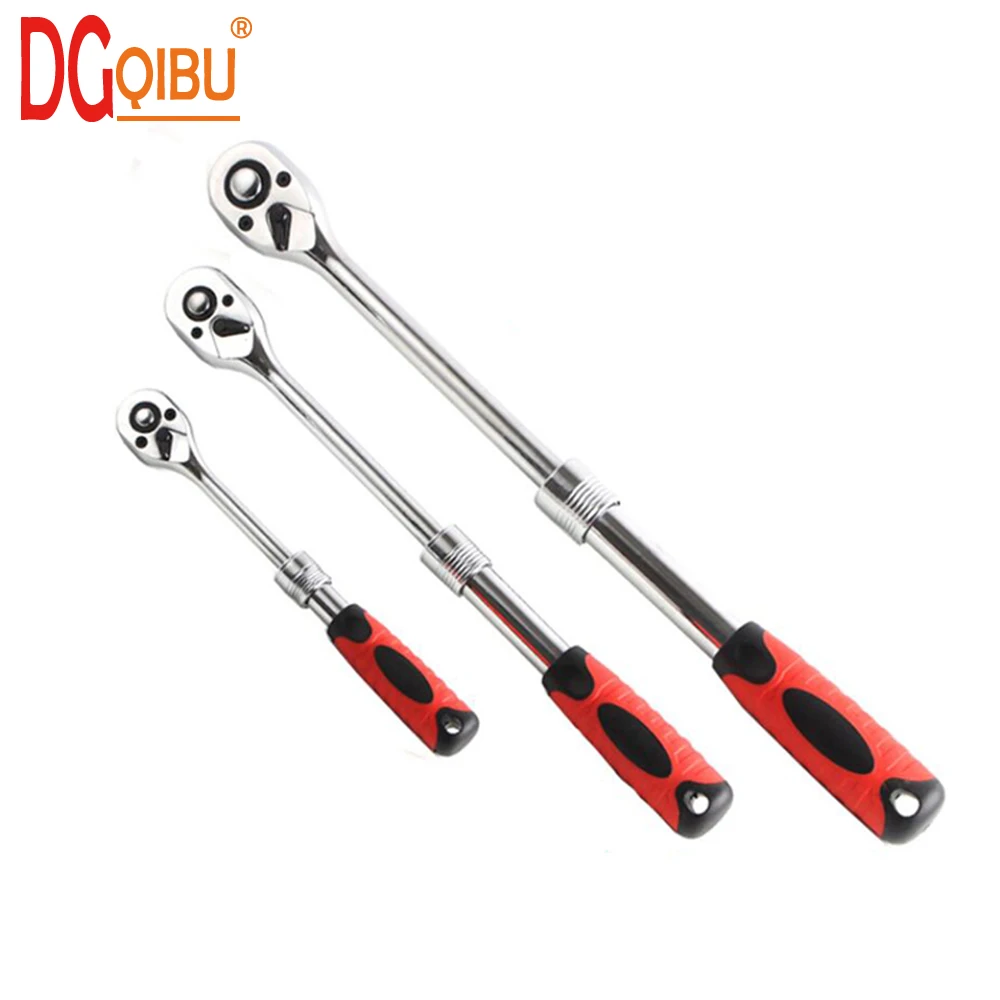 

1Piece Cr-V High Torque Ratchet Wrench 1/4" 3/8" 1/2" Allen Key Length Adjustable 72 Teeth Ratchet Spanner Hand Tools A Type