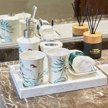 Китайский стиль сада керамическая ванная комната мыть набор свежий узор ванной дома комплект поставки украшение ванной LO7231119