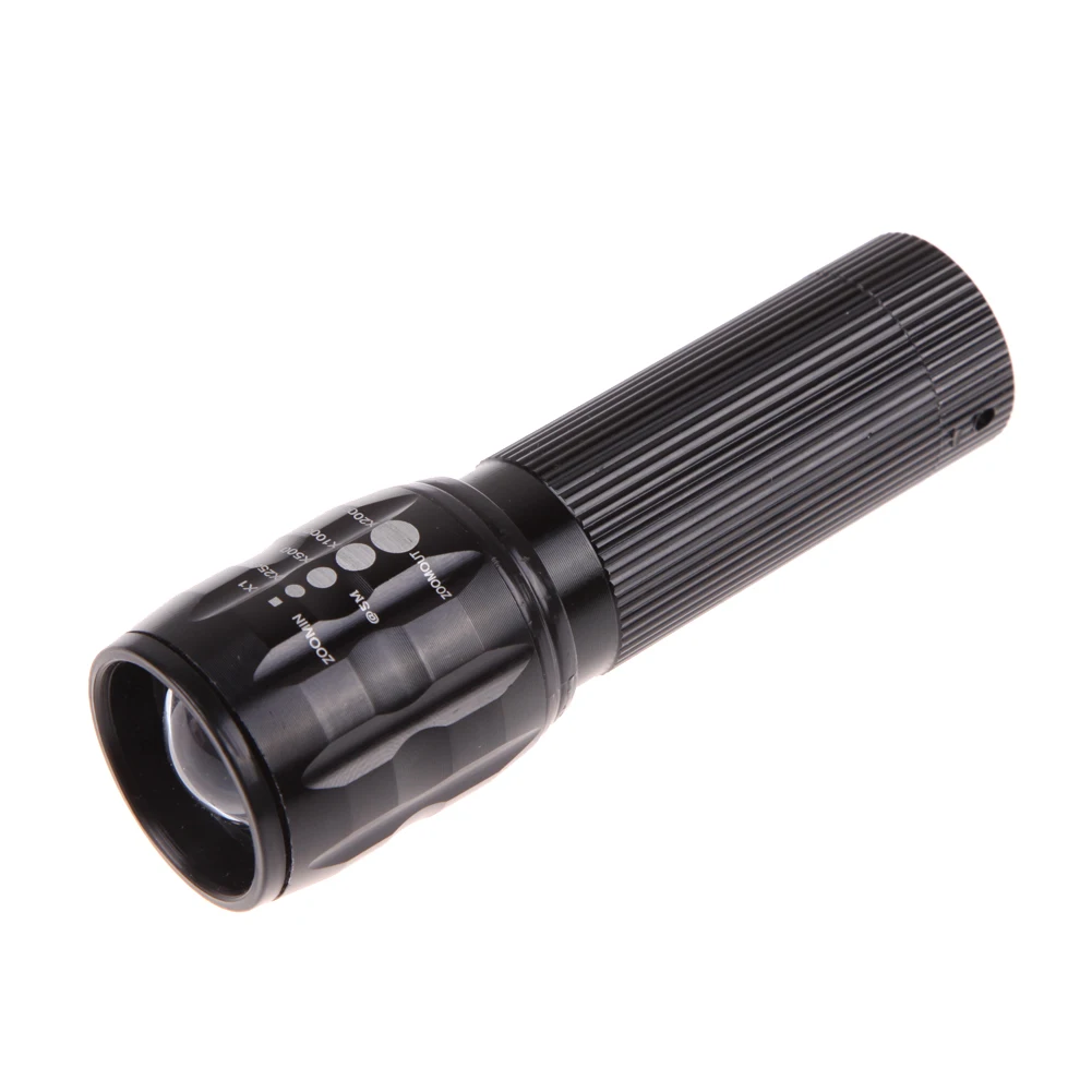 

3 W Black Aluminum Waterproofing Design Zoomable LED Flashlight Focus Torch Zoom Lamp Light With High/Middle/Strobe Modes