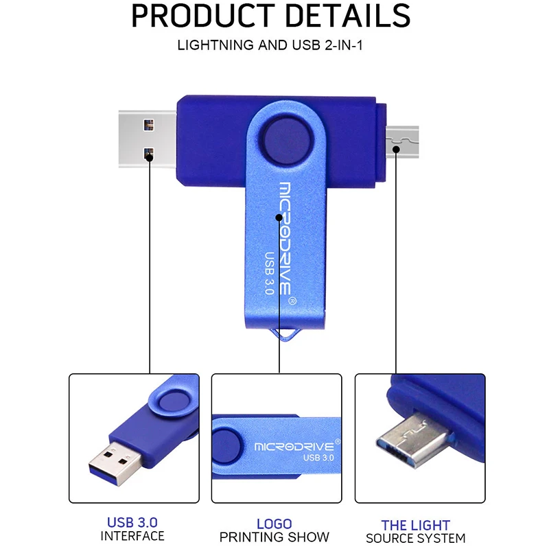 OTG USB флэш-накопитель cle usb otg u диск 32g для телефона Android ручка-накопитель флеш-накопитель USB 3,0 металлические устройства для хранения