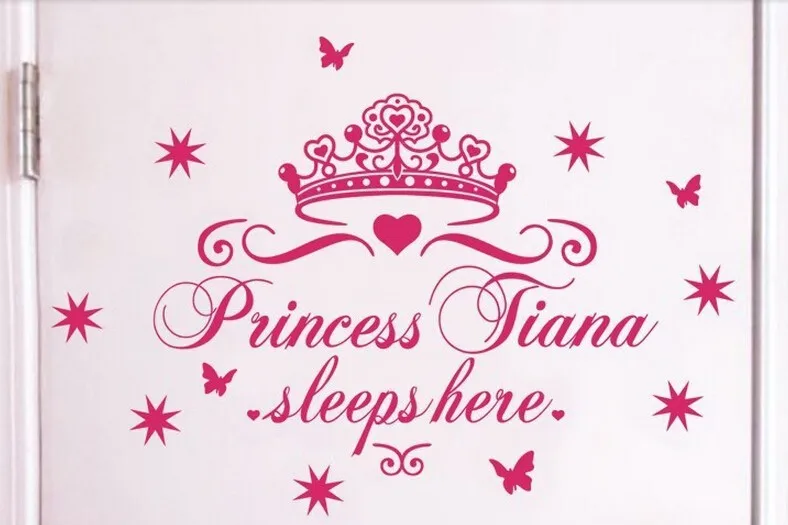 

Free Shipping Home Decor Wall Mural Princess Sleep Here Nusery Bed Room Wall Art Stickers For Kids Y-226