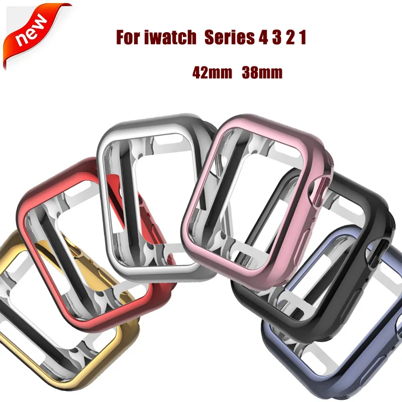 

Plating frame Protector Shell for Apple Watch Case 42/38mm Wristband Bracelet Cover for iwatch Case series 3/2/1 Bumper In Stock