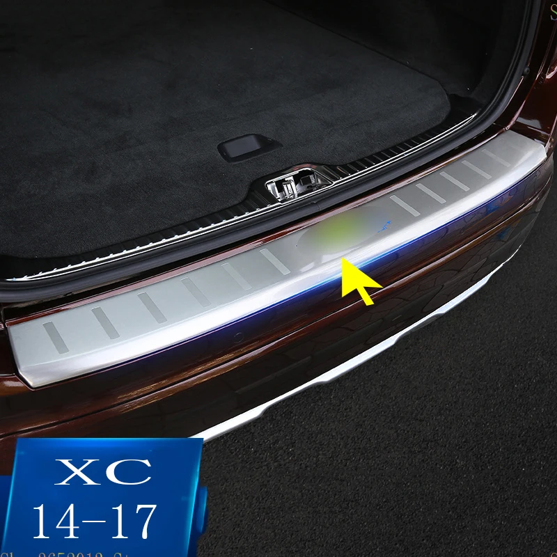 

Car Styling Fit For Volvo XC60 2014-2017 Stainless steel Outer Rear Trunk Bumper Guard Plate Protector Molding cover trim