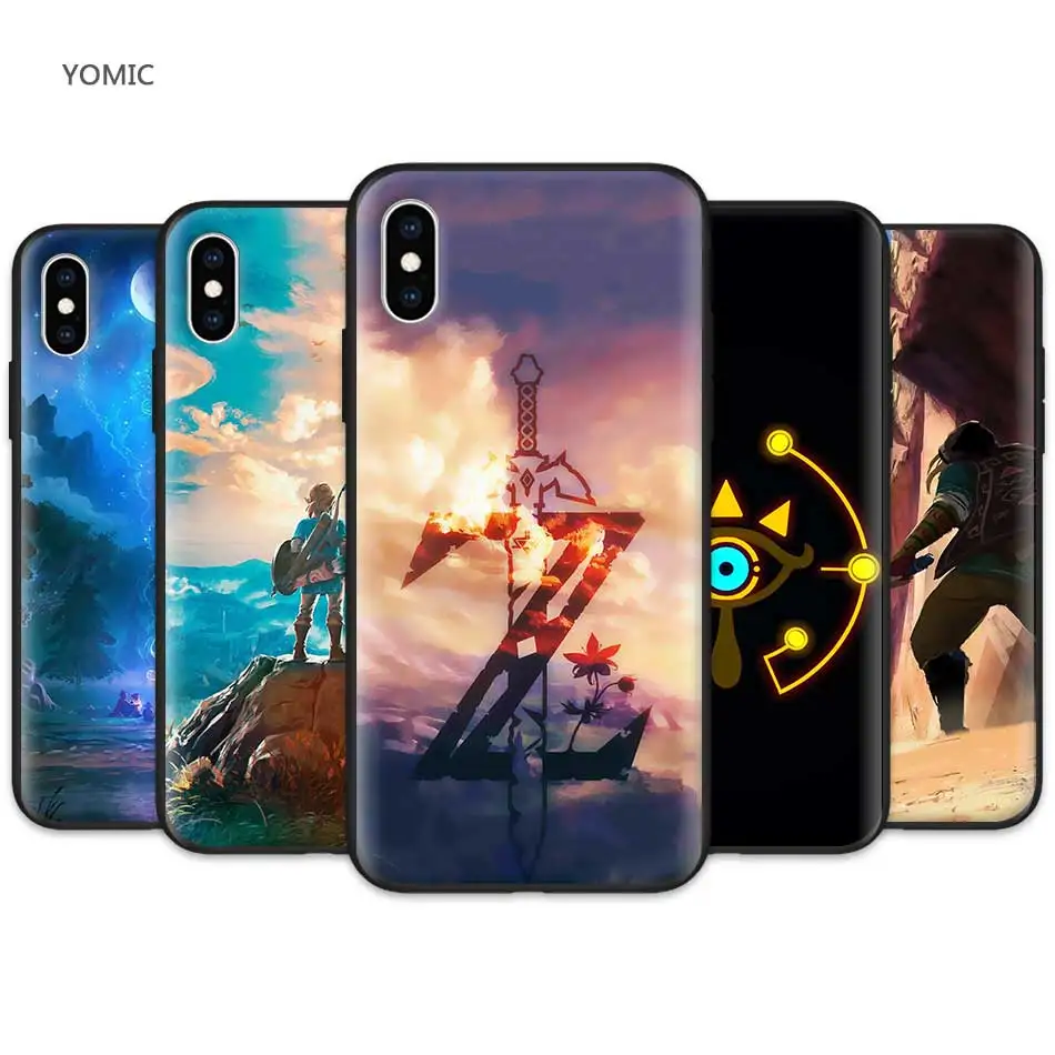 

Silicone Soft TPU Case for Apple iPhone XR 7 8 6 6S Plus X XS MAX 5 5S SE Black Case The Legend of Zelda Mobile Phone Case Cover