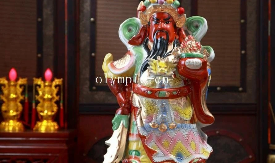 

22'' china ceramic porcelain folk home fengshui treasure buddha Dragon Guan Gong