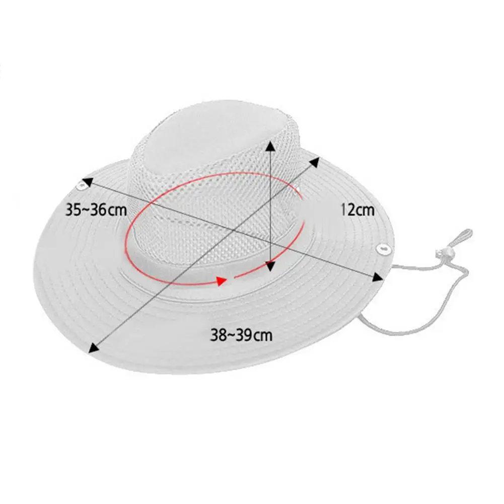 Уличная Рыбацкая шляпа летняя Защита от солнца УФ рыболовная Кепка уличная охотничья Кепка Регулируемая широкая дышащая сетчатая пляжная шляпа