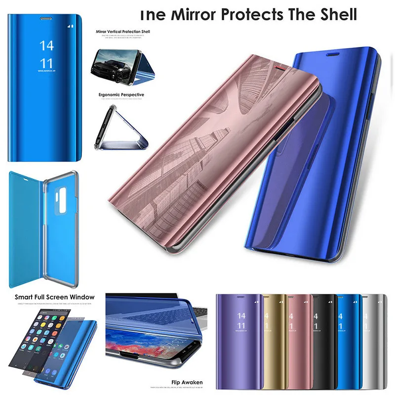 

NOTOW Luxury Clear Mirror Flip Stand Smart View Phone Case for Samsung Galaxy s10 /s10plus/A6 2018/A5 2018/A72018/A8 A8+ 2018