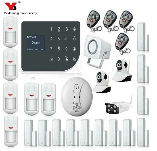 YoBang Security Wireless WIFI GSM font b Alarm b font System GPRS Touch Keyboard Indoor Outdoor