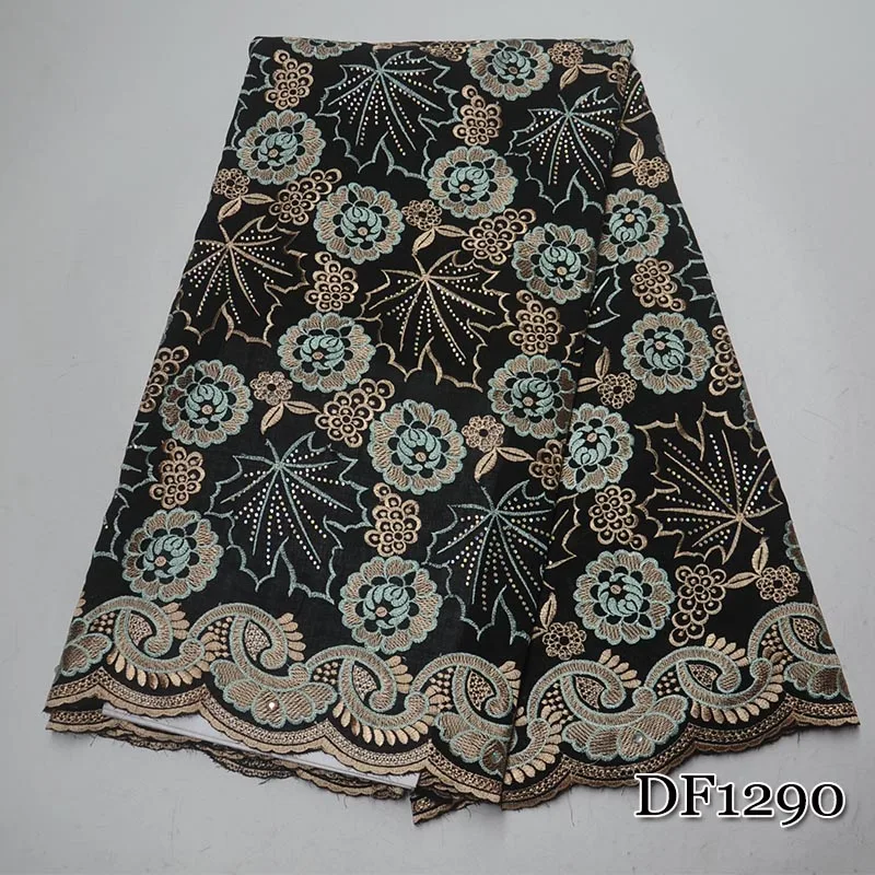 

Cotton lace fabric High Quality Swiss Voile Lace with stones 2019 latest African Lace Fabric for wedding dress 5yards