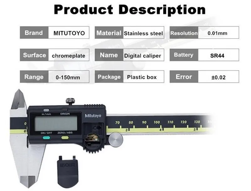 Цифровой штангенциркуль 0-150 0-300 0-200 мм lcd 500-196-20 Калибр электронный измерительный из нержавеющей стали