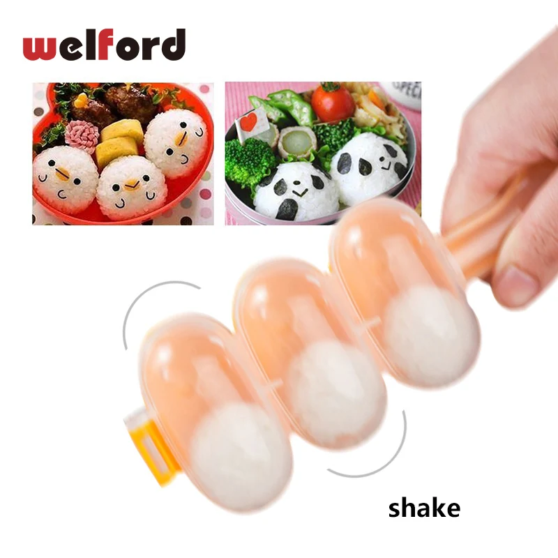 

welford Cooking Rice Ball Molds Diy Ball Shape Sushi Balls Maker Bento Mould Shake Mold Spoon Paddle Kitchen Healthy Kids Lunch