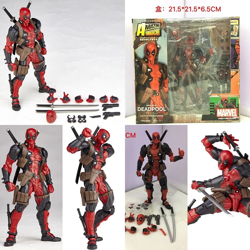 

Yamaguchi Revoltech Deadpool Superhero Figurines PVC Action Figure Collectible For Kids Toys Gifts Brinquedos