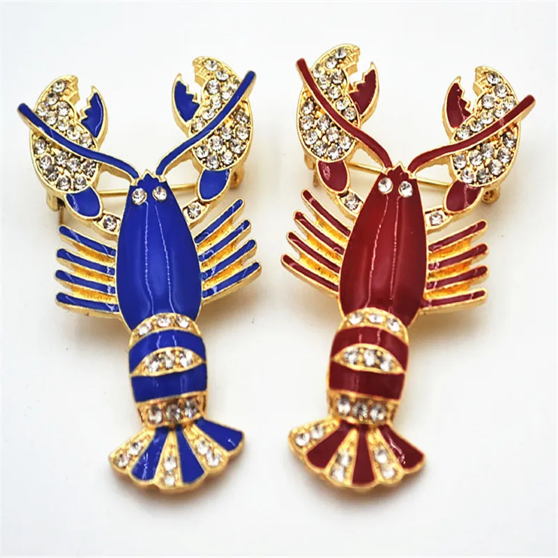 Женская Брошь в виде Раков красного и синего цвета|brooch accessories|brooches for womenblue brooch |