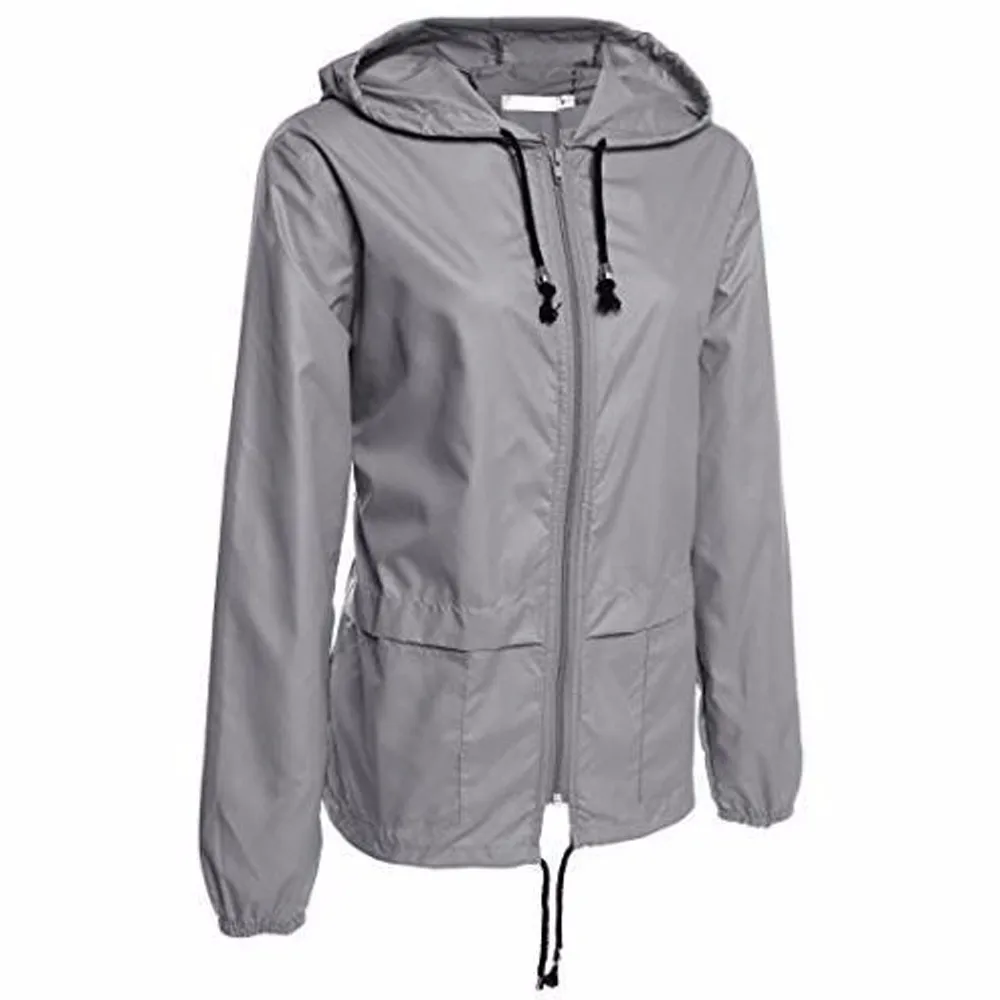 Female Slim coats Women's Lightweight Rain Jacket Outdoor Packable