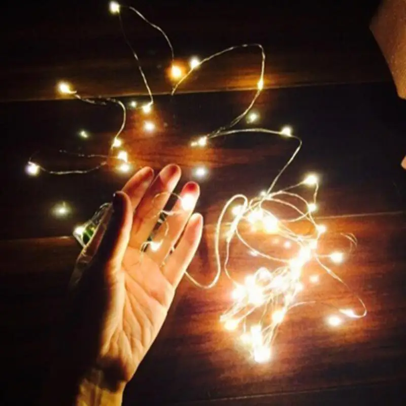 

2M 3M 5M 10M Christmas Decoration Light Copper Wire LED String Light Wedding Garland LED Lamps Christmas Tree Ornaments Decor E