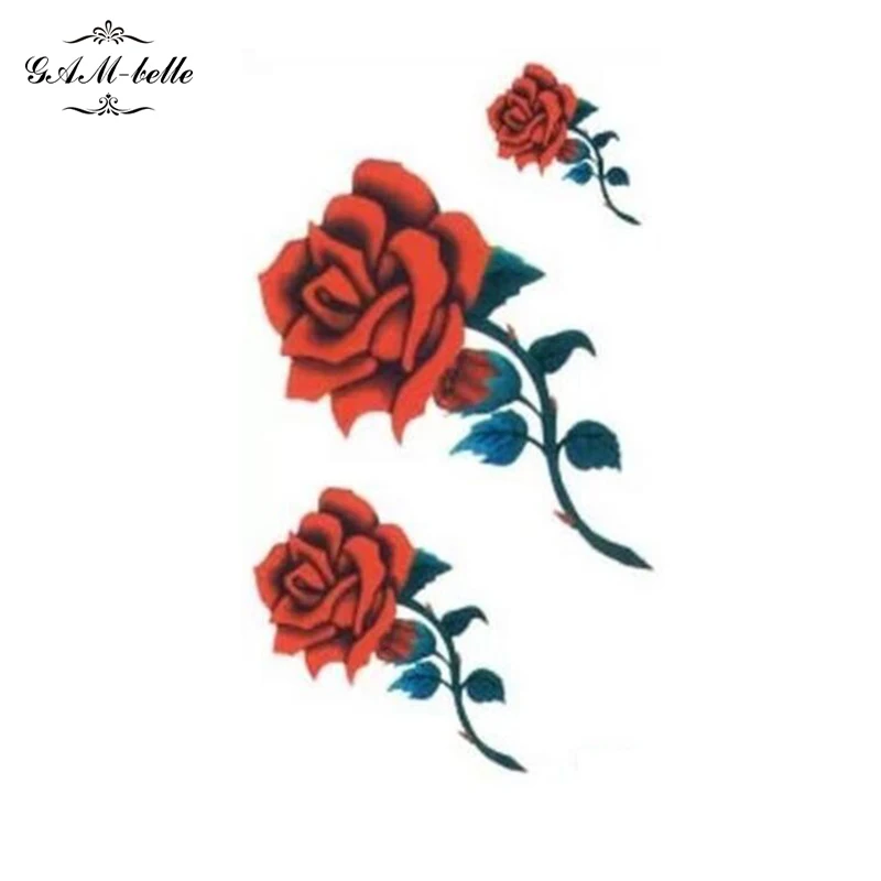 Наклейки для татуировок Красная роза водостойкие|tattoo sticker|waterproof tattoo stickerrose flower