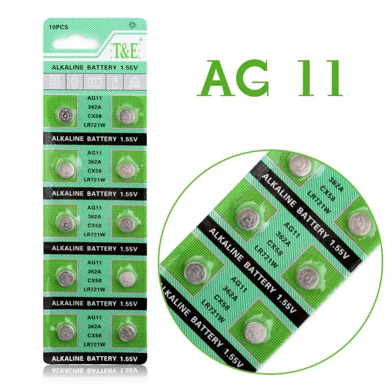 

10 Pcs For watch Button Battery AG11 362 SR721SW SR58 TR721 Alkaline Coin Cell Button Batteries