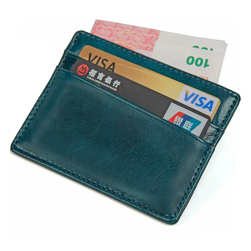 

100% Guarantee Leather Slim Men Card Holder Money Sleeve RFID Blocking Credit Card Case R-8101K