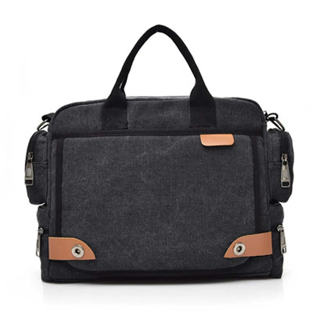 Сумка мужская Холщовая Сумка через плечо портфель-слинг сумка-портфель - Цвет: Black