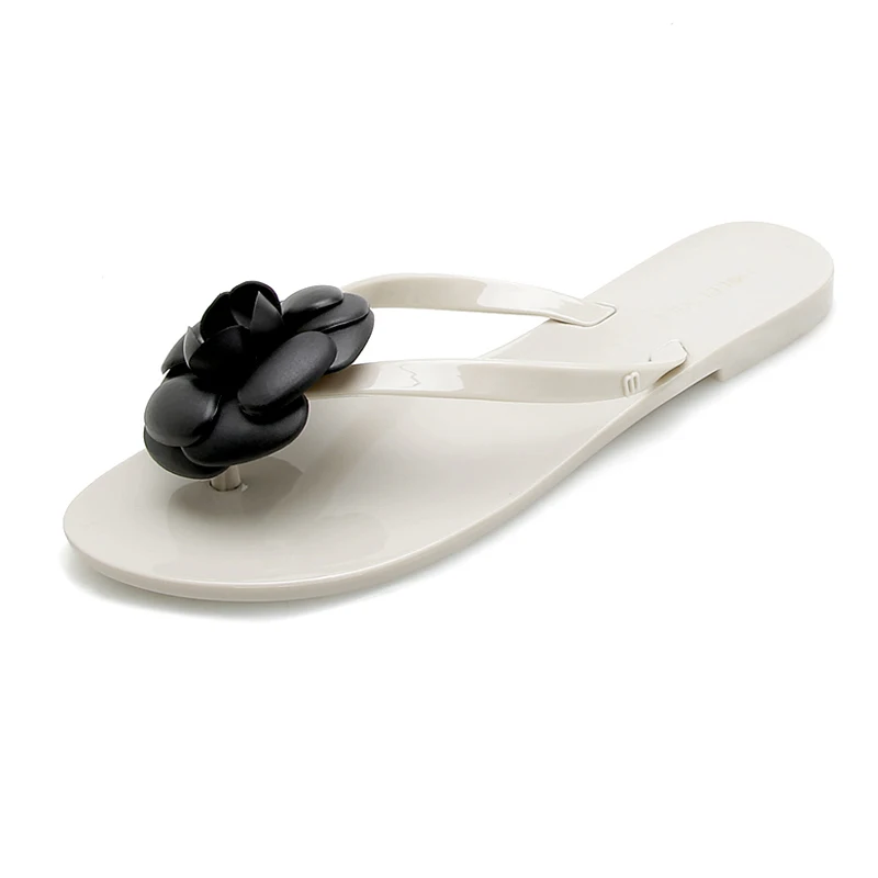 Rouroliu Women Summer New Fashion Comfortable Non-Slip Slippers Outside Flower Flip Flops Mix Colors Jelly Shoes Woman RB265